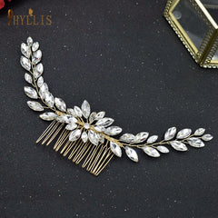Alloy Leaves Golden Bridal Comb Wedding Hair Accessories