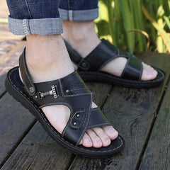 Non-slip Open-toe Leather Sandals