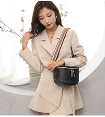 Solid Color PU Leather Fanny Pack For Women Stylish Waist Pack