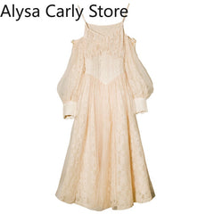 French Vintage Fairy Lace Casual Embroidery Party Dresses