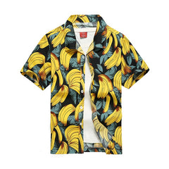 Fashion Mens Hawaiian Shirts Short Sleeve Button Coconut Tree Print Casual