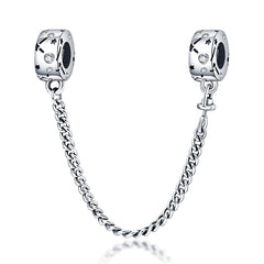 Silver Color Heart Shaped Charms Beads