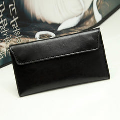 Slim Genuine Leather Women Wallet Female Long Clutch Coin Purses