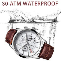 Watches Mens Casual Leather Quartz Business