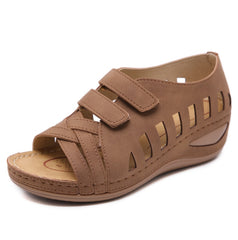 Vintage Wedge Sandals for Women Casual Fashion Velcro Comfy Platform