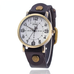 Vintage Cow Leather Bracelet Watch Women Wrist Watches