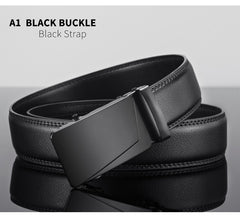 Men Leather Belt Metal Automatic Buckle Bran