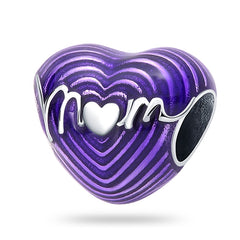 Silver Color Heart Shaped Charms Beads