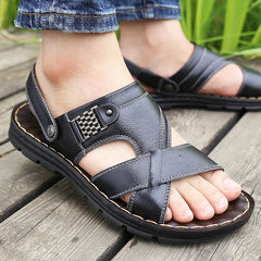Non-slip Open-toe Leather Sandals
