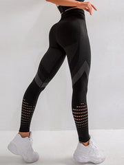 High Waist Fitness Leggings Women Sexy Seamless Leggings Hollow Printed