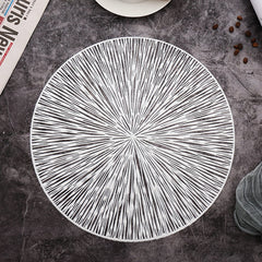 PVC Bronzing leaves Flower Hollow Non-slip Kitchen Placemat