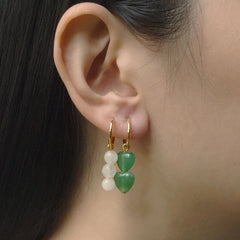 Bohemian Handmade Natural Stone Beads Hoop Earrings