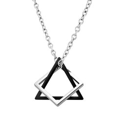 Geometry Interlocking Square Triangle Male Pendant