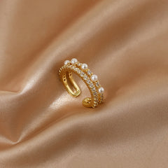 Pearl Zircon Rings for Woman 2021 Vintage Sexy Open Ring