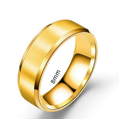 Classic Smooth Cube Men Ring Fashion Punk Simple Width 8mm Finger Rings