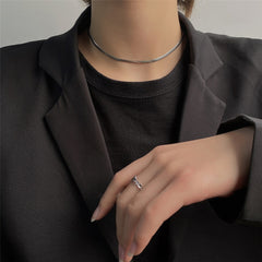 Trendy Stainless stee Double layer Long Chain Necklace Simple Minimalist