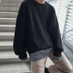 Fashion Sweaters Men Autumn Solid Color Wool Sweaters Slim Fit