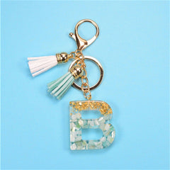Exquisite Resin Initial Letter Keychain