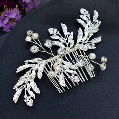 Alloy Leaves Golden Bridal Comb Wedding Hair Accessories