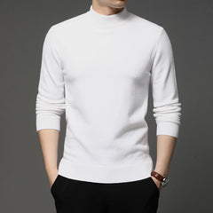 Men Turtleneck Pullover Sweater Fashion Solid Color Thick and Warm