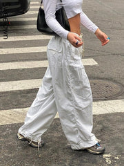 Casual Baggy Wide Leg Sweatpants Loose Drawstring Low Waist Streetwear