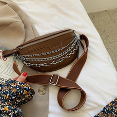 Solid Color Chain Small Fanny Packs