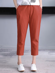 Harem Vintage Cotton Linen Capri Pants