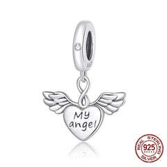 Sterling Silver Heart Vintage Charms Beads Fit Original DIY Bracelets