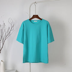 Soft Basic T Shirt Women Oversized Casual Solid Tee