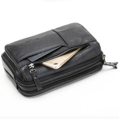 Business Clutch Wallet Real Leather Wrist Money Bags First Layer