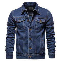 Men Light Blue Jean Jackets Casual Denim Coats