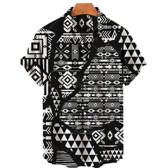 Clothing 3D Hawaiian Shirt Men Fashion Cashew Flower Geometric Printed Shirts
