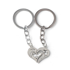 Couple Keychain I Love You Heart Key Rings Crystal Heart Key