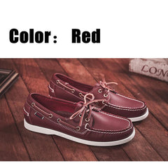Men Genuine Leather Driving Shoes Docksides Classic Boat Shoe