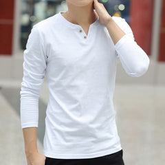 Men Shirt Sweaters Solid Color Half High Collar Casual Slim Long Sleeve