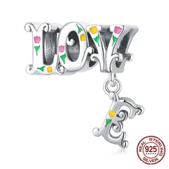 Sterling Silver Heart Vintage Charms Beads Fit Original DIY Bracelets