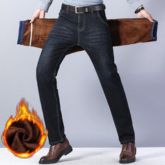 Jeans Brand Warm Flocking Warm Soft Men Activities Warm Fleece