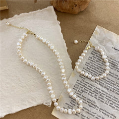 Natural Freshwater Pearl Choker Necklace Baroque Pearl Jewelry