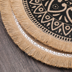 ROUND Cotton and linen Placemat For Dining Table Mat