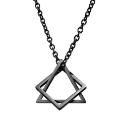 Geometry Interlocking Square Triangle Male Pendant