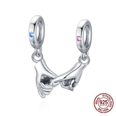 Sterling Silver Heart Vintage Charms Beads Fit Original DIY Bracelets