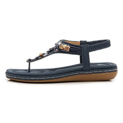 Women Sandals Flat Casual Shoes Bead Slip On Sandalias Flip-Flop