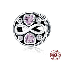 Sterling Silver Heart Vintage Charms Beads Fit Original DIY Bracelets