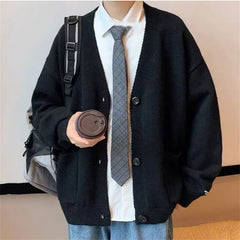 V Neck Knitted Cardigans for Men Casual Sweaters Fashion