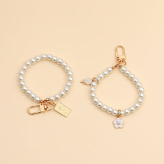 Retro Beauty Keychain Heart Pearl Small Gift