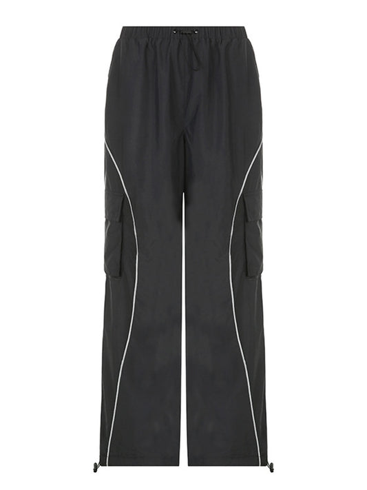 Loose Wide Leg Baggy Pants Hippie Casual Streetwear Low Waist Cargo Trousers