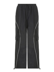 Loose Wide Leg Baggy Pants Hippie Casual Streetwear Low Waist Cargo Trousers