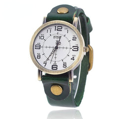 Vintage Cow Leather Bracelet Watch Women Wrist Watches