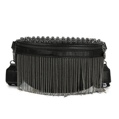Fashion Tassel Leather Large Capacity Crossbody Chest Bag