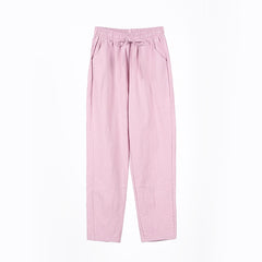 Women's Pants Cotton Trousers Casual Harem Pants Solid Loose Ankle Length Pants